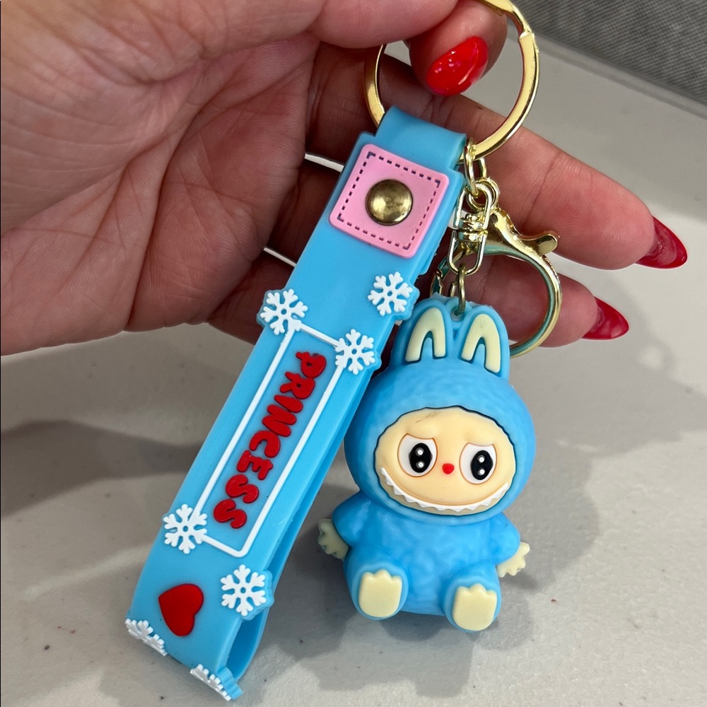 Blue Princess Keychain with Cute Character